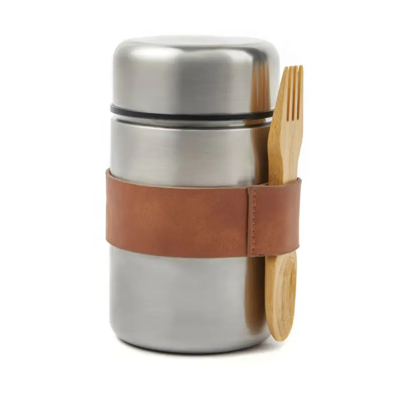 VINGA Miles Thermo Lunchbox in Silver - Insulated, Durable, Sleek Hot & Cold Food Keeper