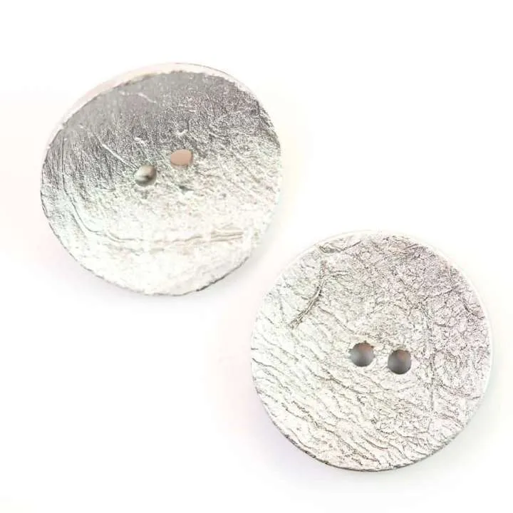 Kokos-Holzknopf Silberfarben 2-Loch – HK-421-SILBER