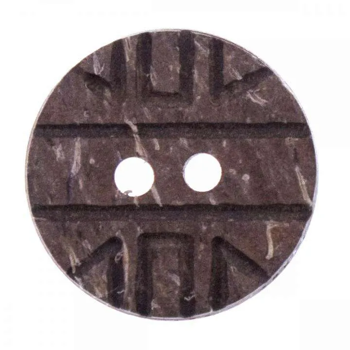 Kokos-Holzknopf Muster Braun 2-Loch – HK-21