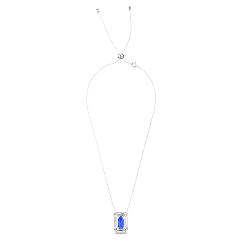 Swarovski Damen Swarovsk Chroma Halskette Oktagon-Schliff, Blau, Rhodinierti 5600625
