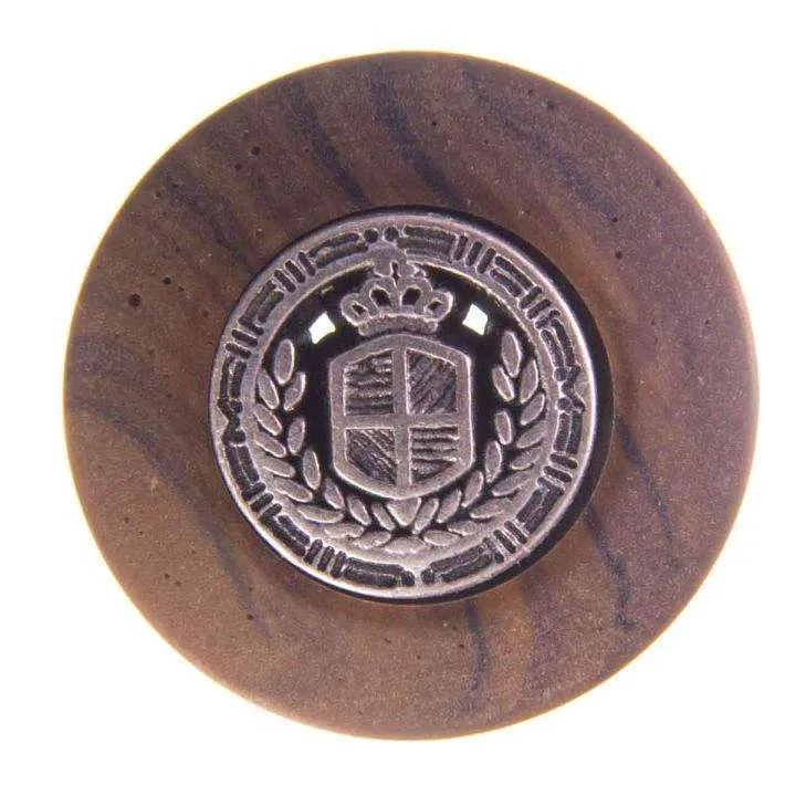 Knopf Wappen Braun – Holzimitatknopf KBR-7