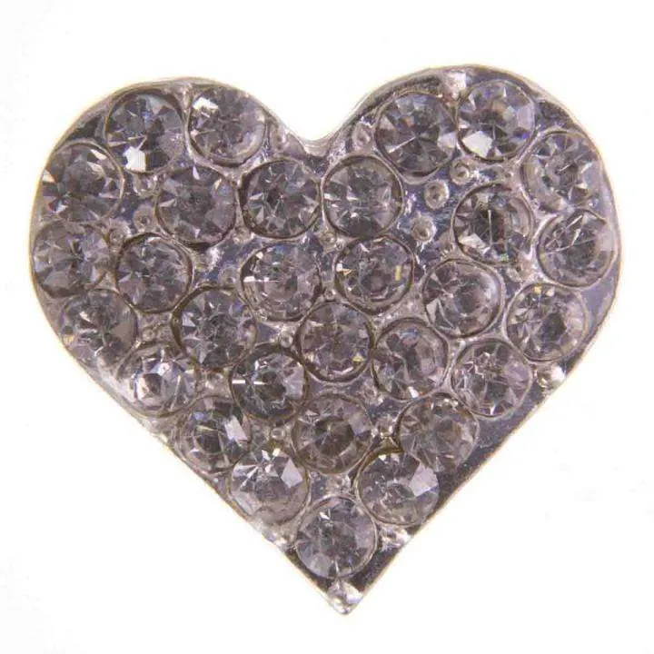 Herzknopf mit Strasssteinchen Crystal – Knopf SK-117