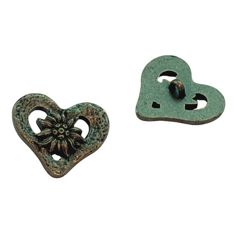 Trachtenknopf Edelweiß Messingfarben – Metallknopf TK-35