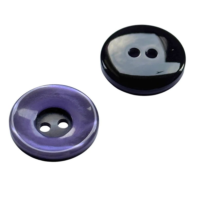2-Loch Blusen Knopf Lila-Schwarz – 15 mm & 17 mm KLI-13