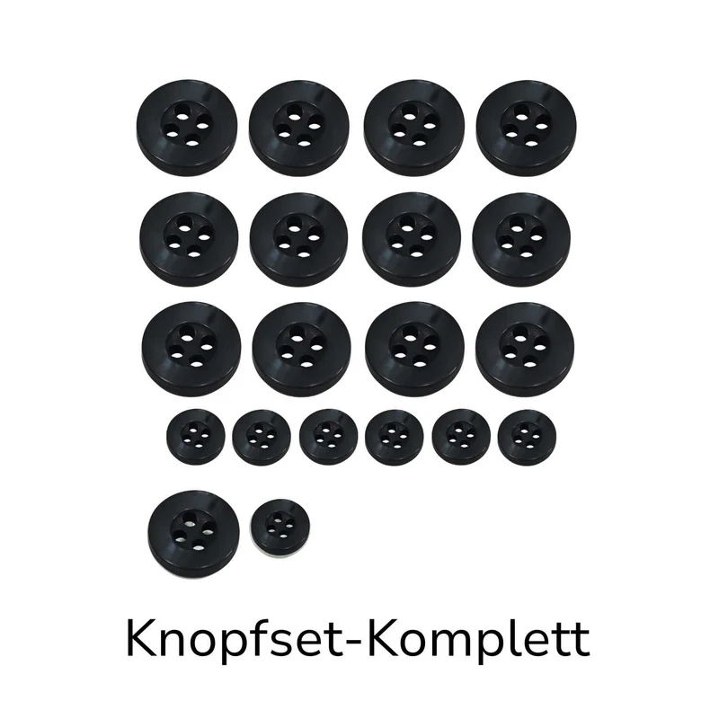 Hemdknopf-Set Schwarz – Komplettlösung (11 mm / 12 mm)