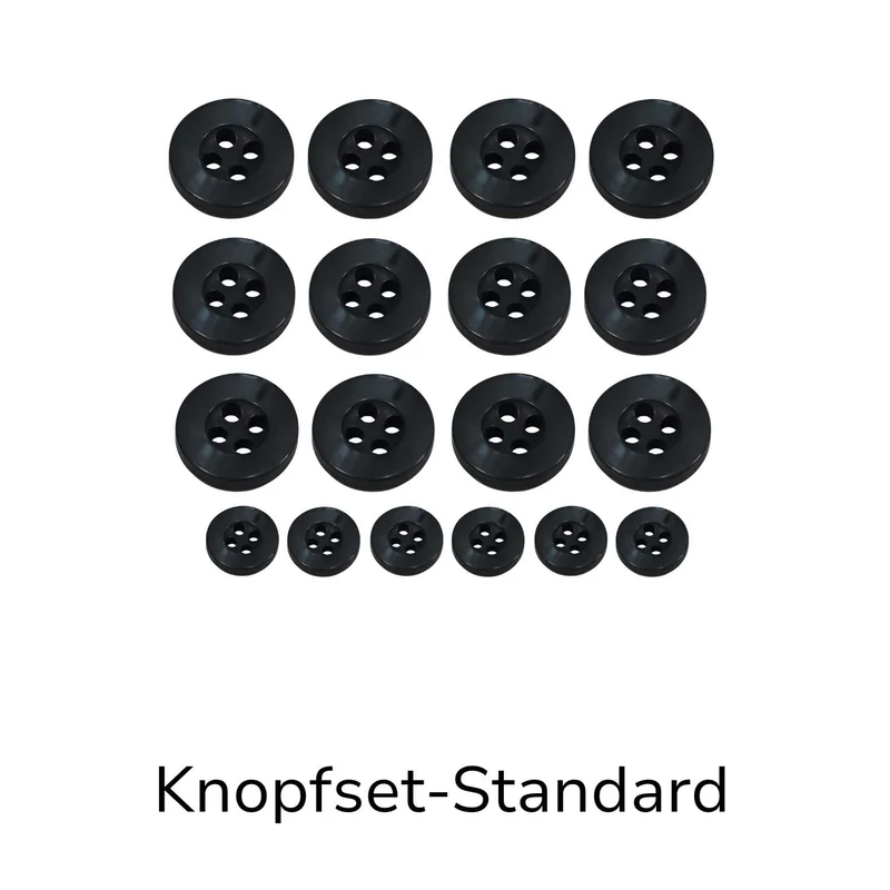 Hemdknopf-Set Schwarz – Komplettlösung (11 mm / 12 mm)