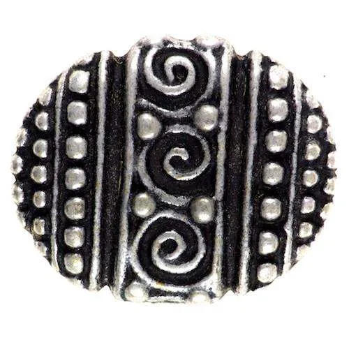 Trachtenknopf Aztekenmuster Altsilber – Ösenknopf – TK-120AS
