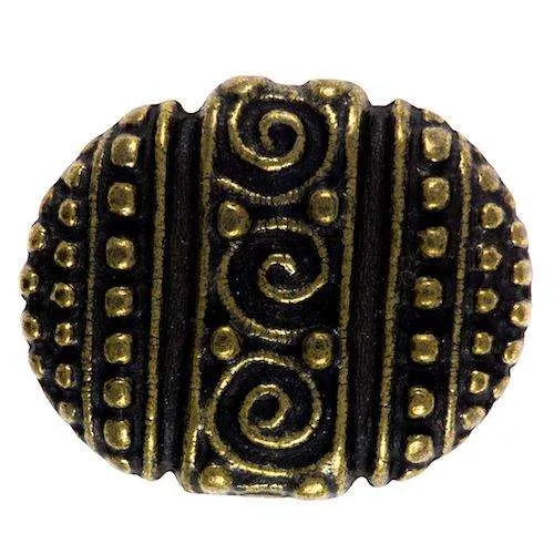 Trachtenknopf Aztekenmuster Altgold – Ösenknopf – TK-120AG