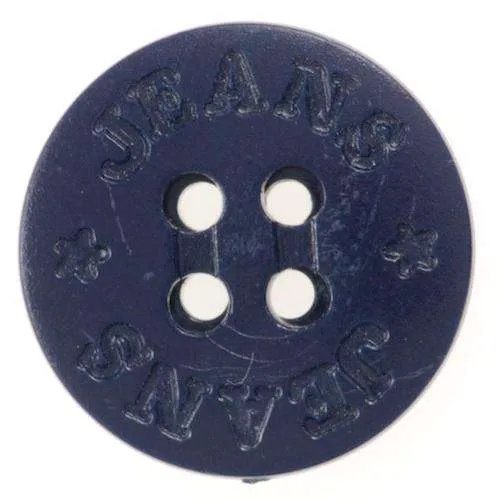 Knopf Jeans-Aufschrift Blau – Kunststoffknopf KBL-63