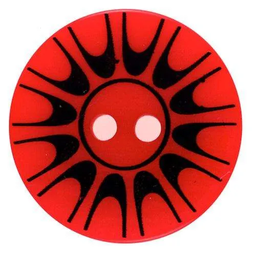 Knopf auffälliges Muster Rot – Kunststoffknopf KRO-154