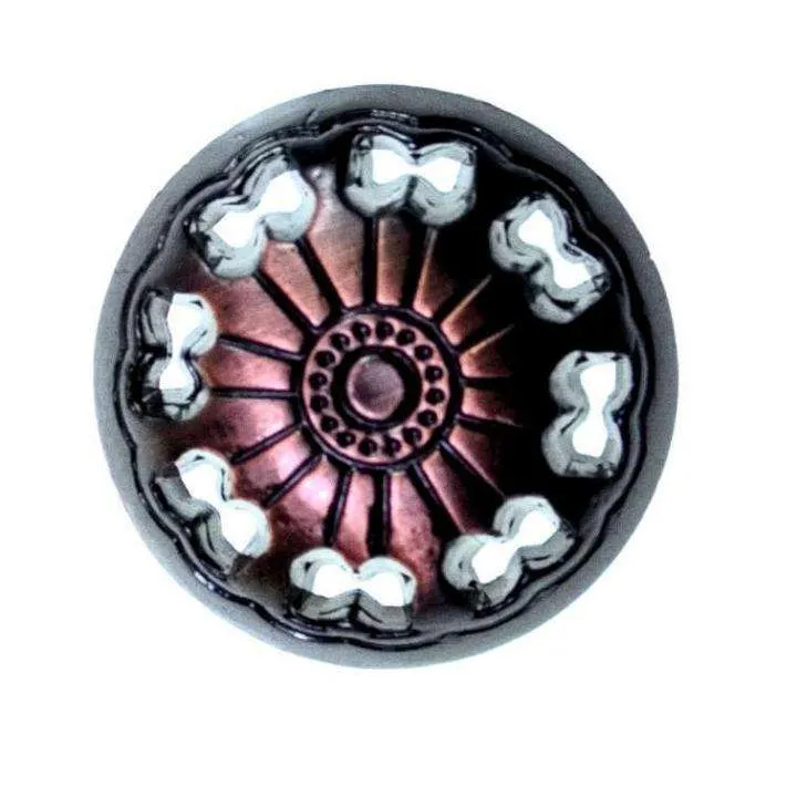 Trachtenknopf Blumenmotiv Kupfer – Ösenknopf – TK-123