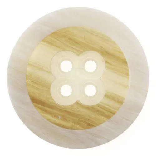 Knopf meliert Creme/Natur mit Rand – Kunststoffknopf KBG-20