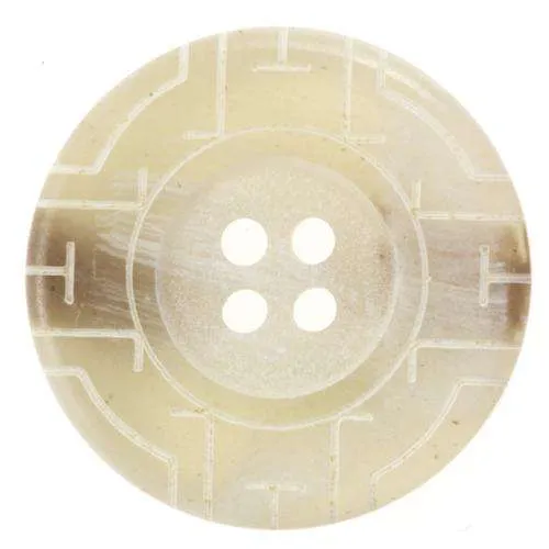 Knopf meliert mit Musterung Creme/Natur – Kunststoffknopf KBG-104