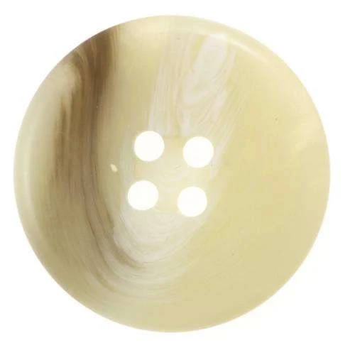 Knopf Hornimitat Meliert Creme-Braun – Kunststoffknopf KBG-38