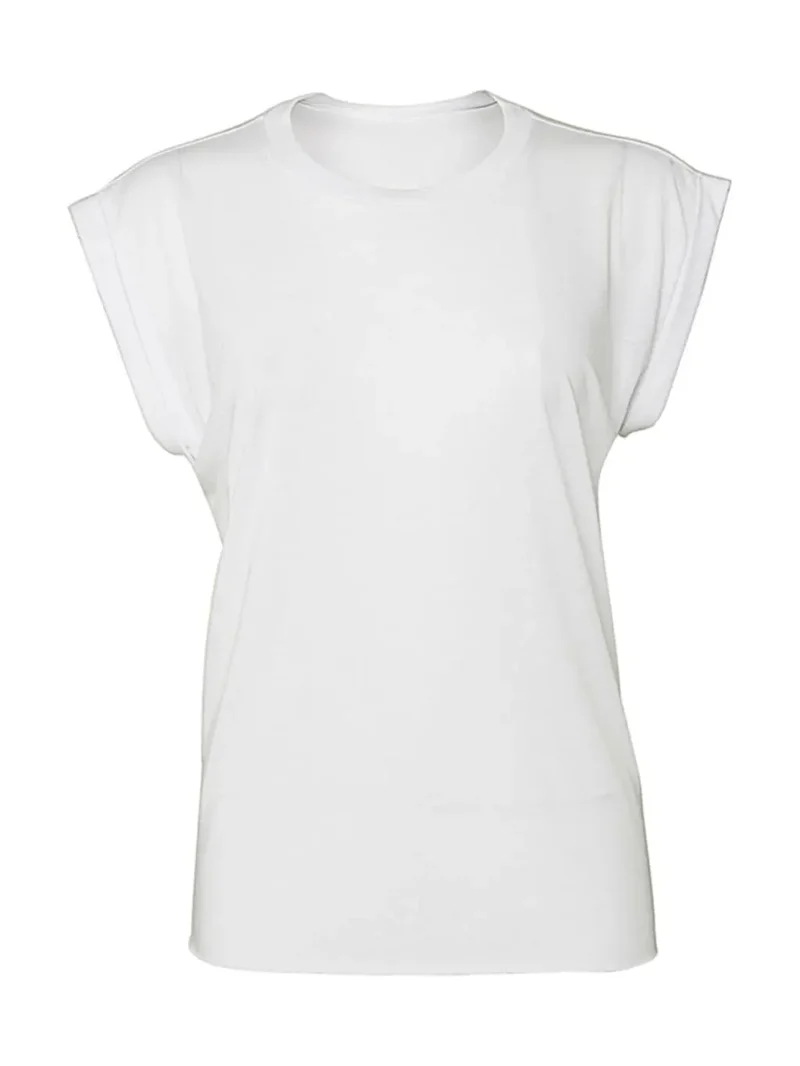 Damen Lässiges Muskel-T-Shirt mit Aufgerollten Ärmeln