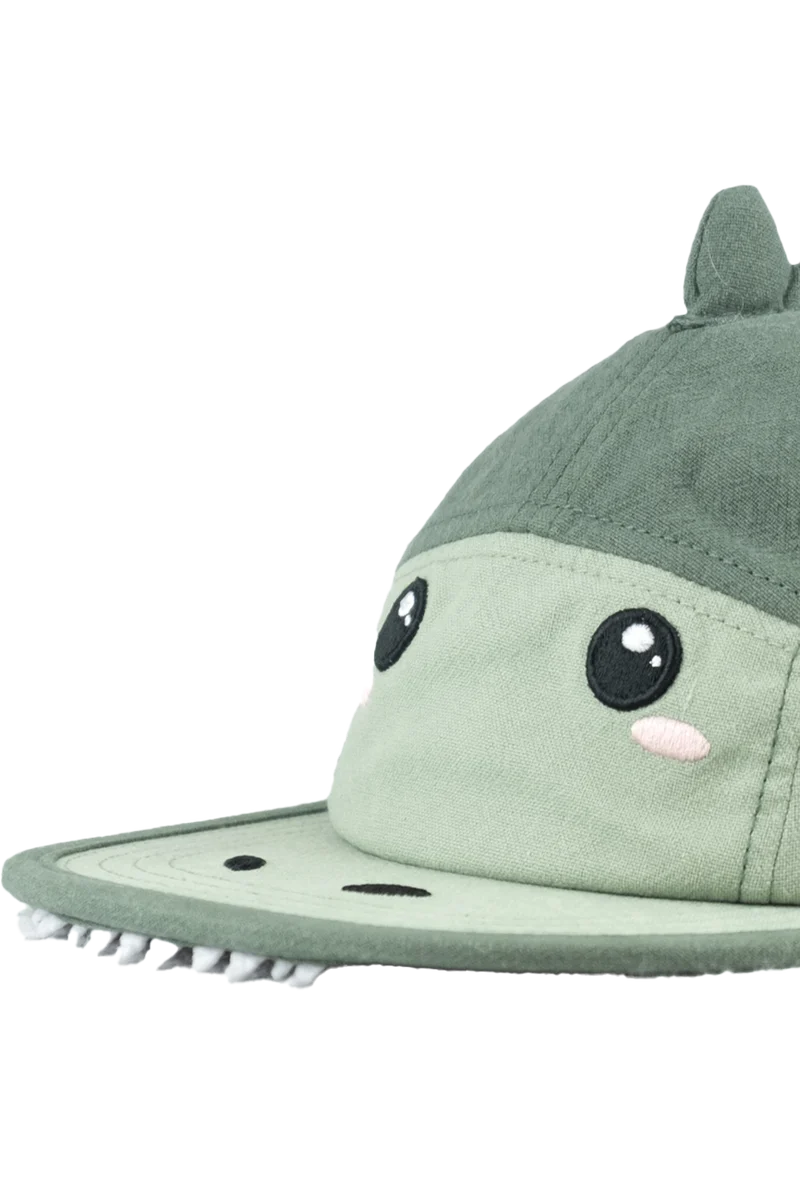 Kinder Cap aus Baumwolle und Leinen mit Dino-Design