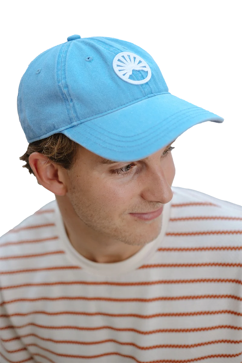 Unisex Cap mit Gipfelstürmer-Design im Denim-Look