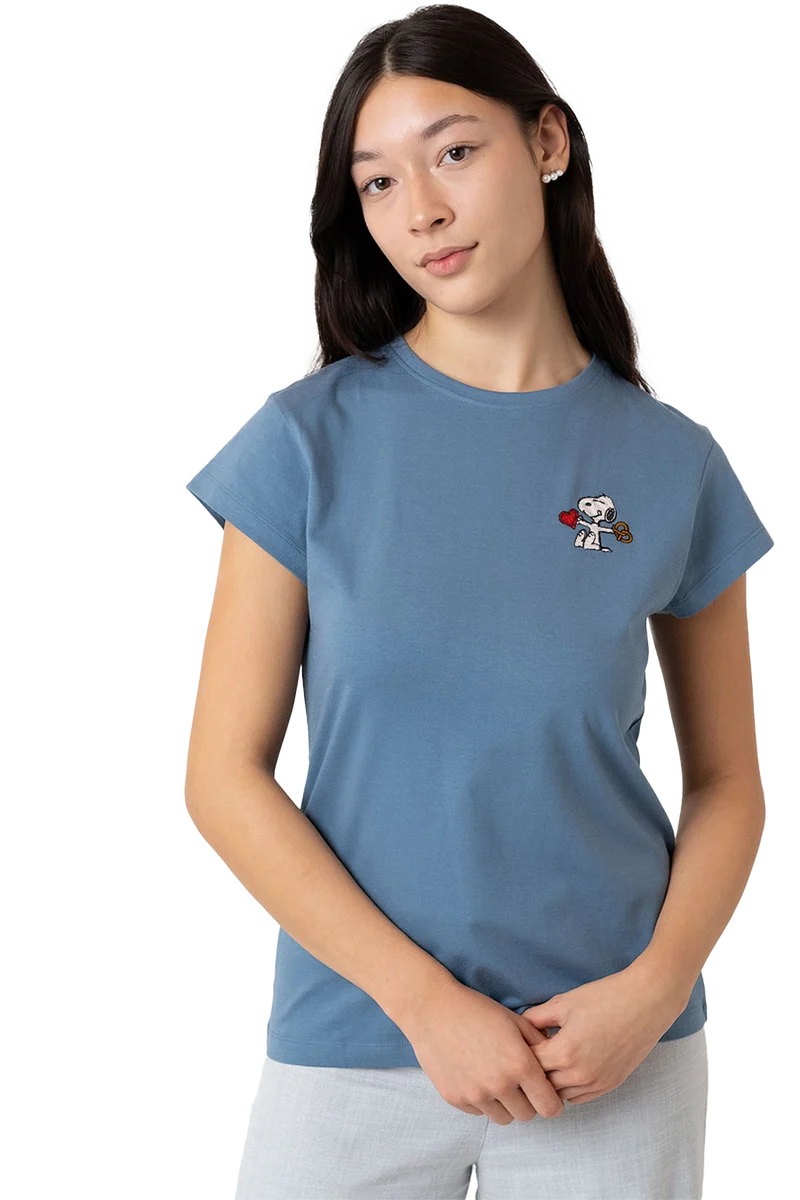 Damen T-Shirt Peanuts-Stickerei 'Peanuts Snoopy'
