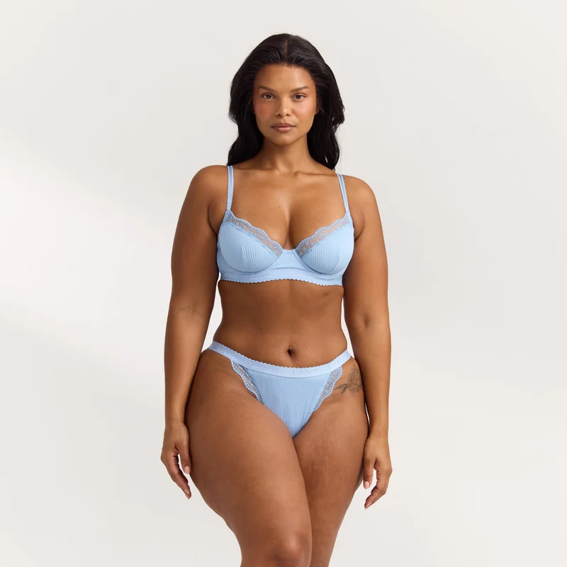 Ribbed Balcony BH - Blau