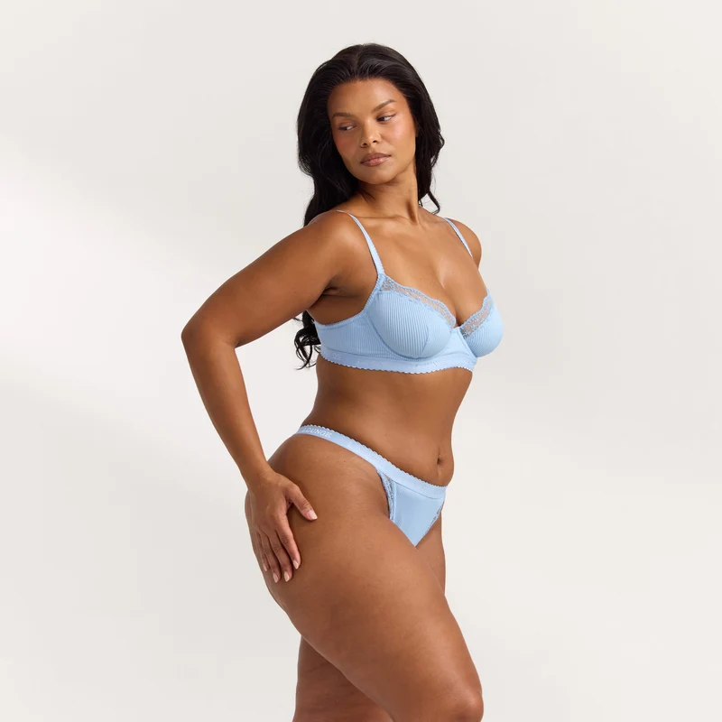 Ribbed Balcony BH - Blau