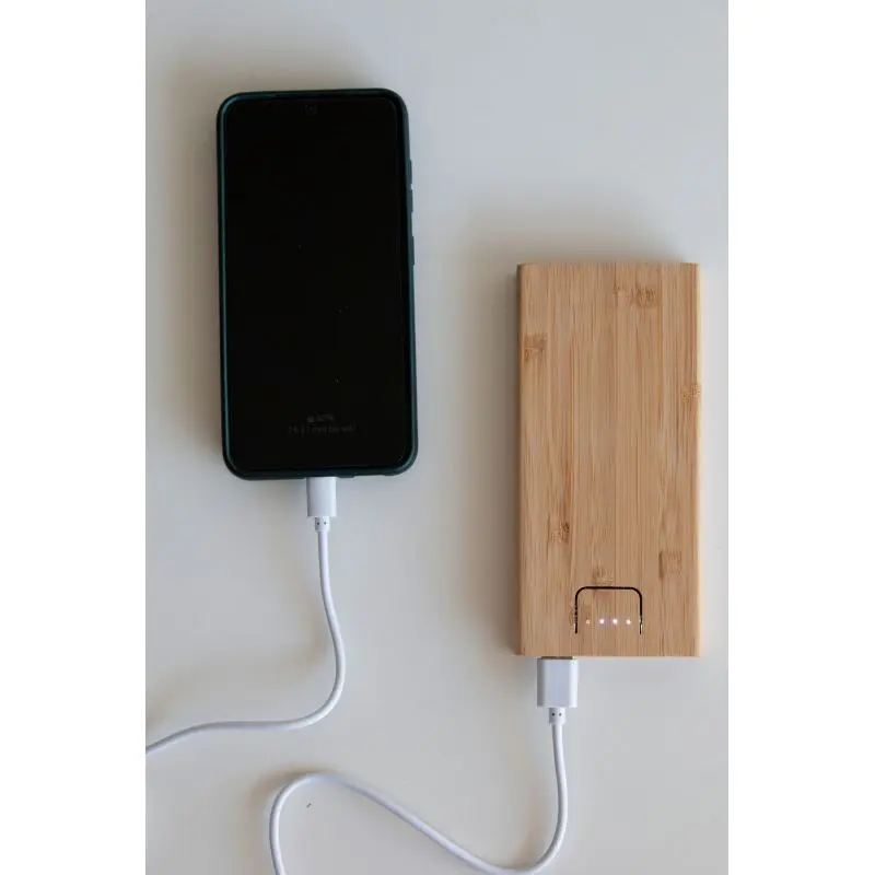 Nachhaltige Powerbank BAMBOO ENERGY - Braun, Umweltfreundlicher Tragbarer Akku