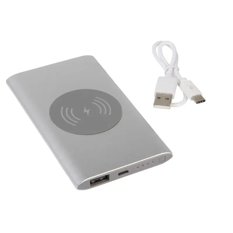 WIRELESS POWER Kabellose Powerbank - Modernes Silber
