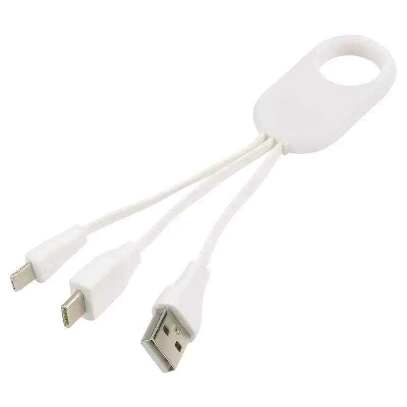 GET THREE Multifunktionales Ladekabel - Weiß, 3-in-1 Design