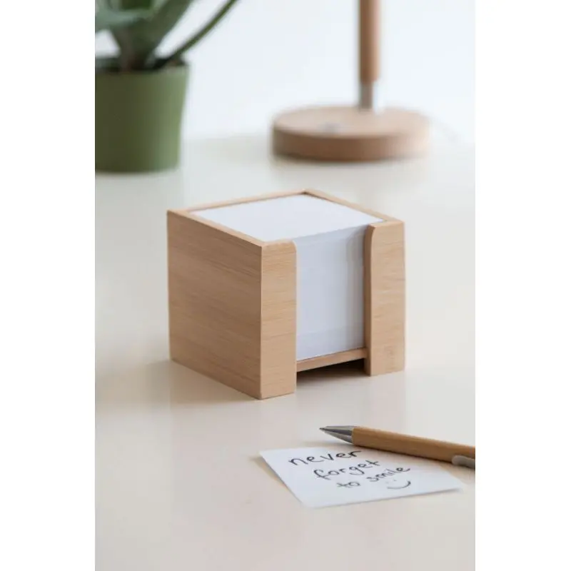 Zettelbox NEVER FORGET BAMBOO - Braun - Nachhaltiges Büroaccessoire