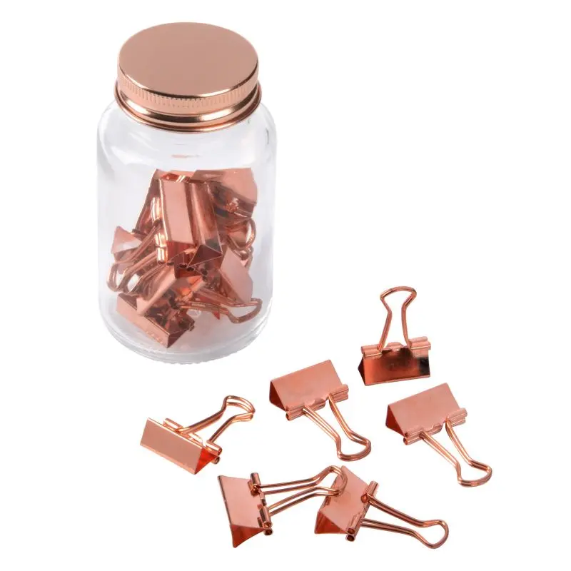 Dokumentenklammern im Glas COPPER CLAMP – Elegante Kupferklammern für Büro und Zuhause