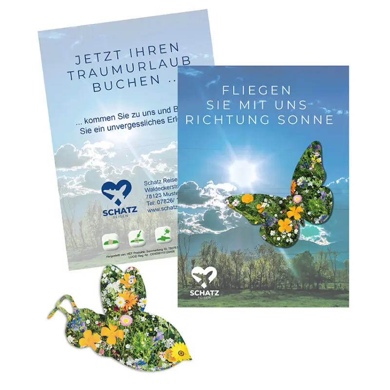 A6 Grußkarte mit Samenpapier - Bienchen Motiv, Umweltfreundlich