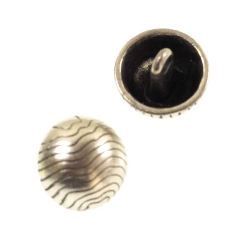 Metallknopf Halbkugel Altsilber-Silber – Trachtenknopf MK-70