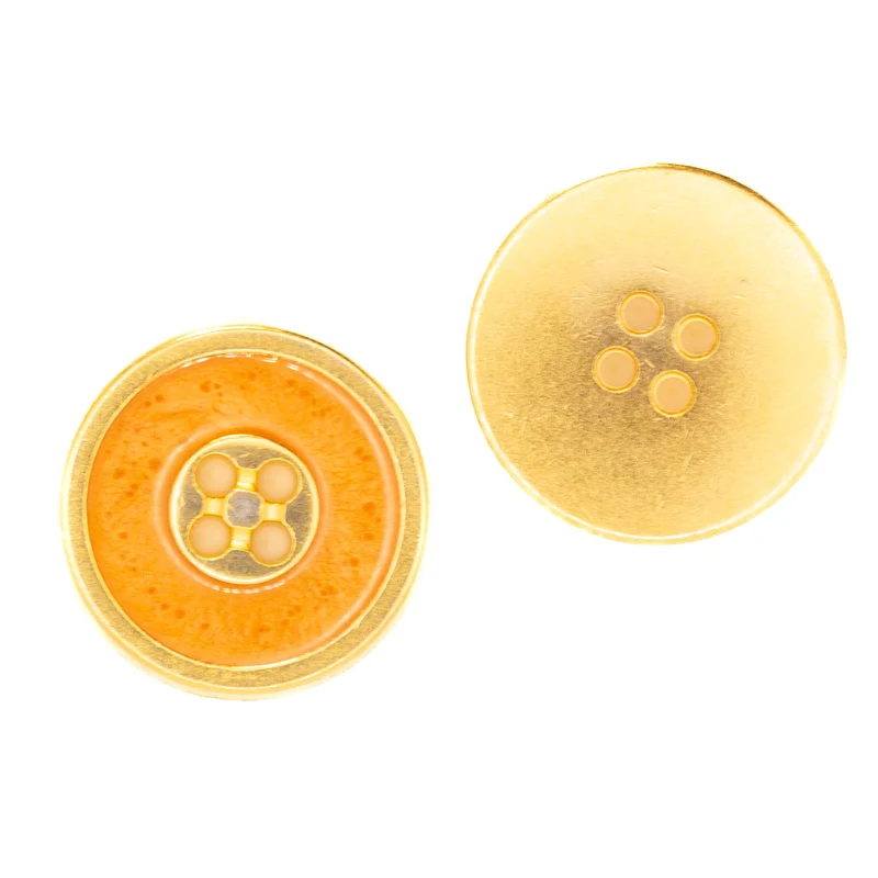 Metallknopf Gold mit Emaille-Lack 4-Loch MK-76-APRICOT