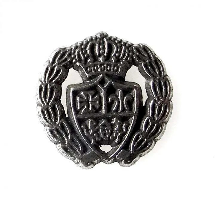 Metallknopf Kronenmotiv Silber-Grau – Trachtenknopf MK-76AS