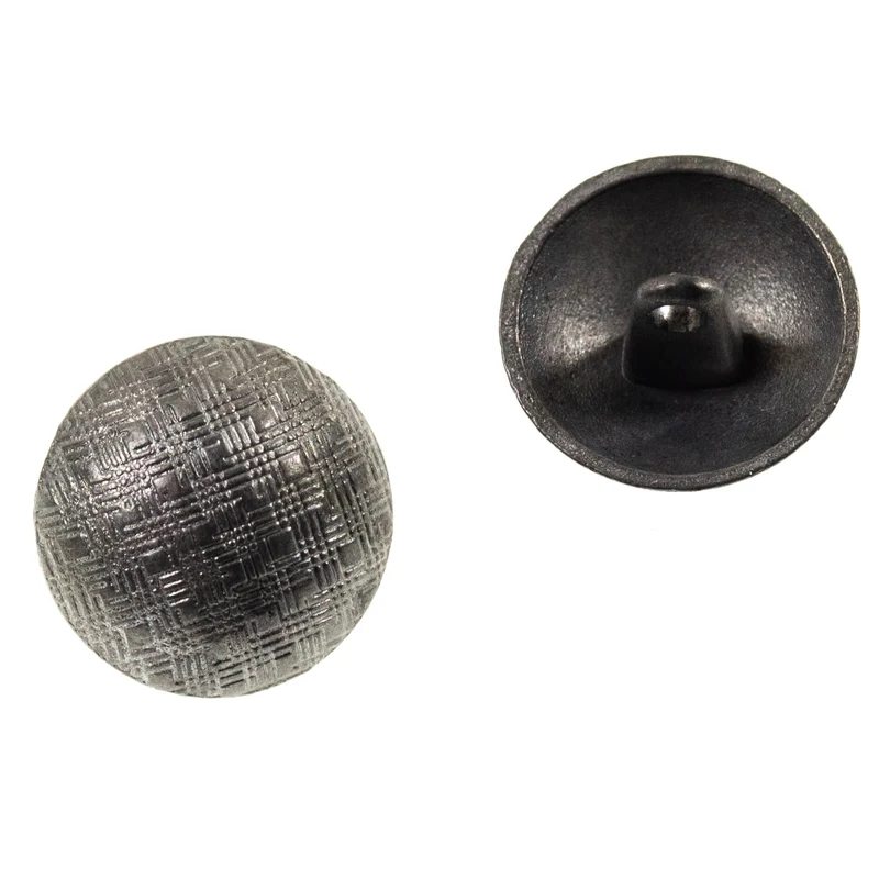 Metallknopf Korbmuster Muster Halbkugel Altsilber-Silber – Trachtenknopf MK-77