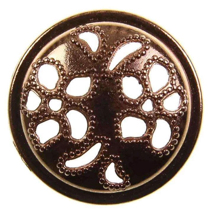 Metallknopf Blumenmotiv Muster Gold – Trachtenknopf MK-85