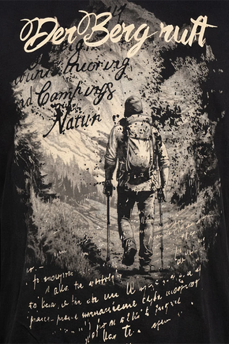 Herren T-Shirt mit Bergsteiger und Schriftzug