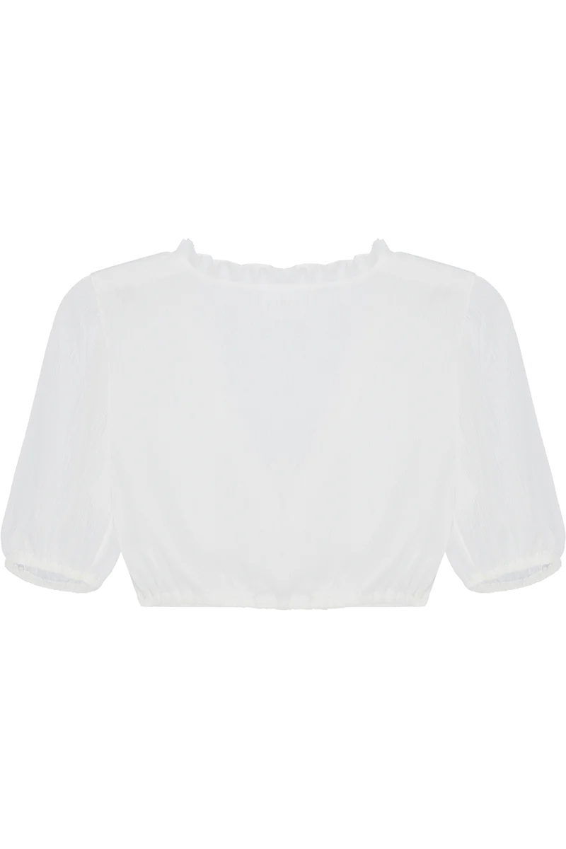 Dirndlbluse transparent V-Ausschnitt