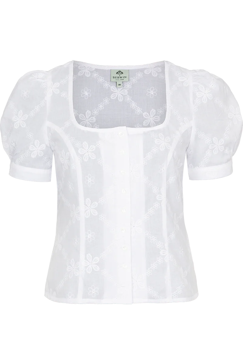 Damen Miederbluse mit Puffärmel