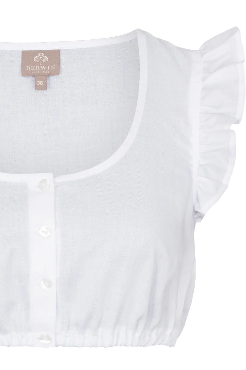 Dirndlbluse mit feinem Streifen-Fischgrätmuster