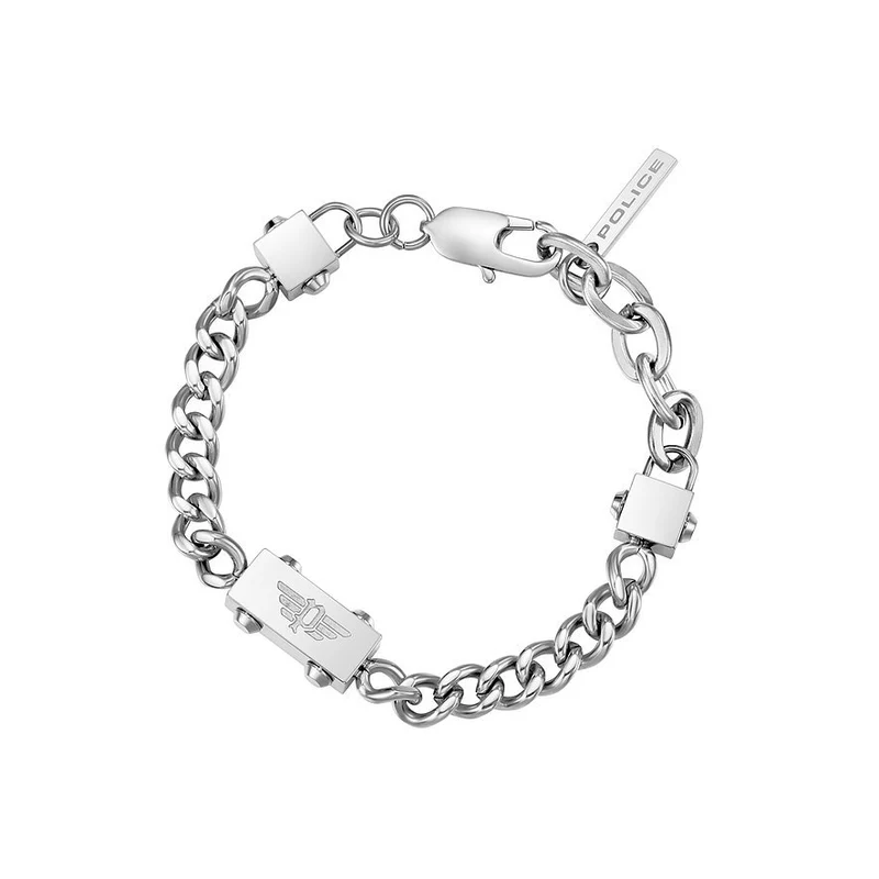 POLICE Armband Herren Edelstahl Silber 20cm CHAINED PEAGB0002102