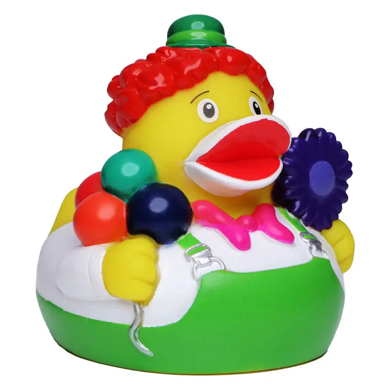 Schnabels Quietsche-Ente Clown in Bunt - Fröhliches Zirkus-Spielzeug