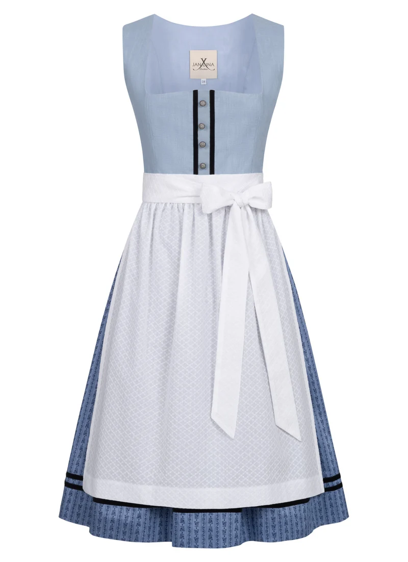LEINEN WASCHDIRNDL VINTAGE FLORALS HELLBLAU