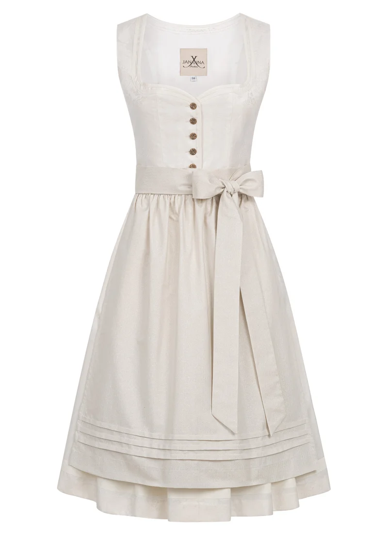 JACQUARD HOCHZEITSDIRNDL MONOCHROME FLOWERS VANILLE