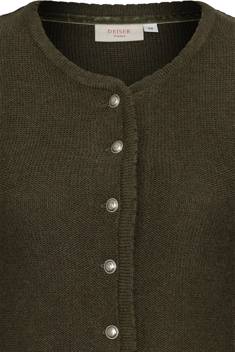 Damen Trachten-Strickjacke Dirndljacke - olive