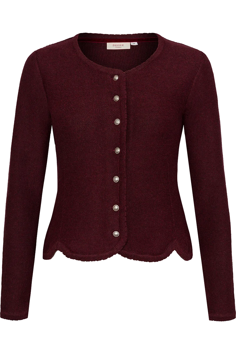 Damen Trachten-Strickjacke Dirndljacke - wine