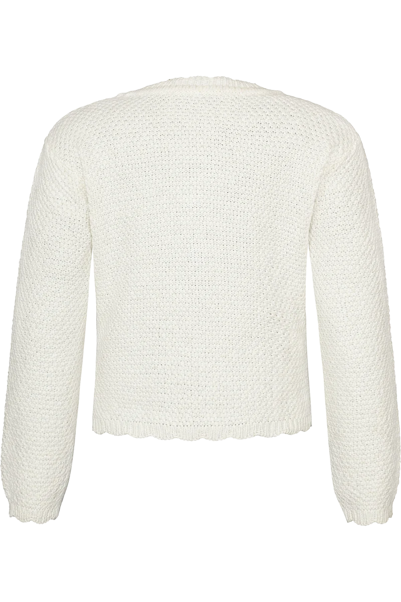 Kinder Trachten-Strickjacke mit feinem Lochmuster - creme
