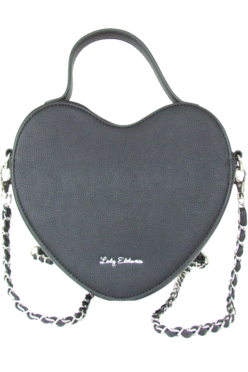 Damen Herztasche im Trachtenstil - schwarz