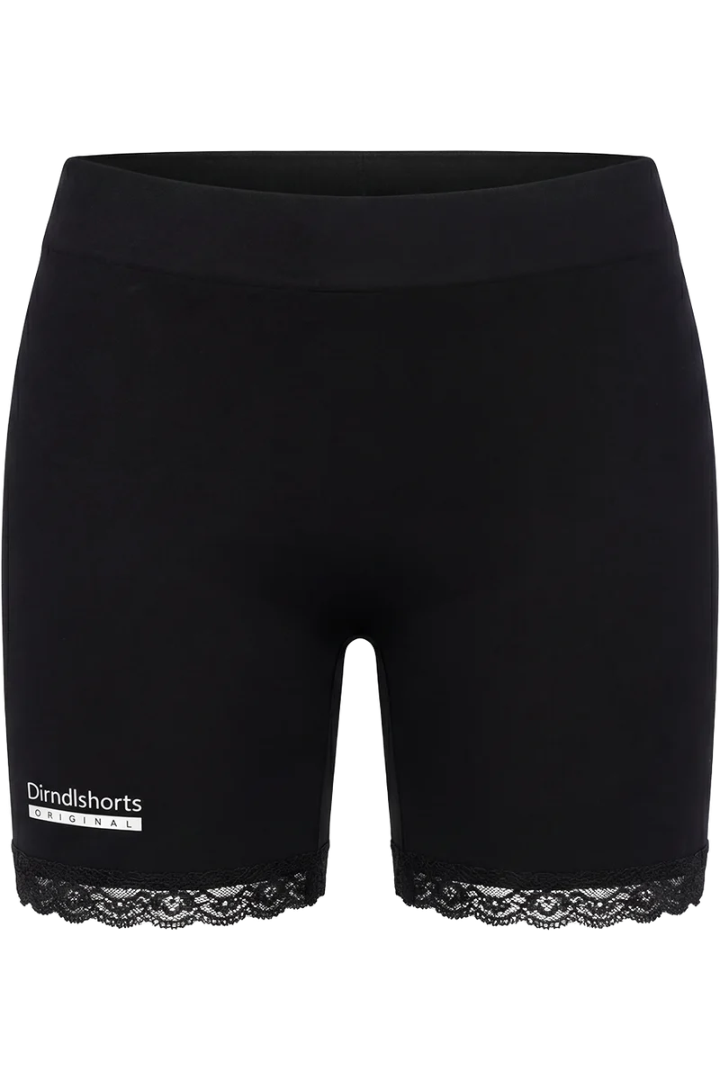 Damen Dirndlshorts atmungsaktiv mit Spitze - pure black