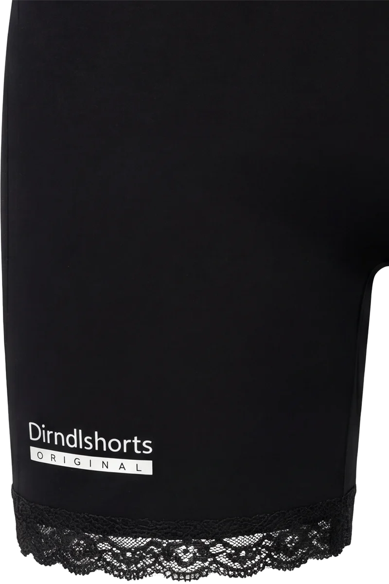 Damen Dirndlshorts atmungsaktiv mit Spitze - pure black