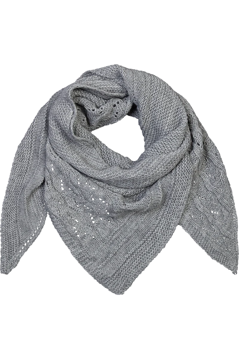 Damen Stricktuch mit Zopfmuster - grau